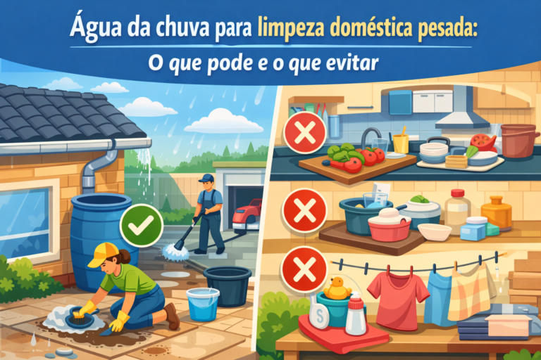 Água da chuva para limpeza doméstica pesada o que pode e o que evitar