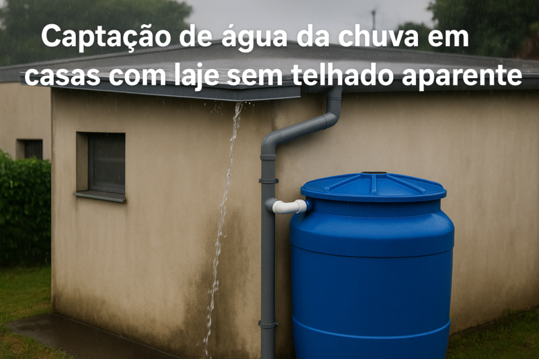 Captação de água da chuva em casas com laje sem telhado aparente