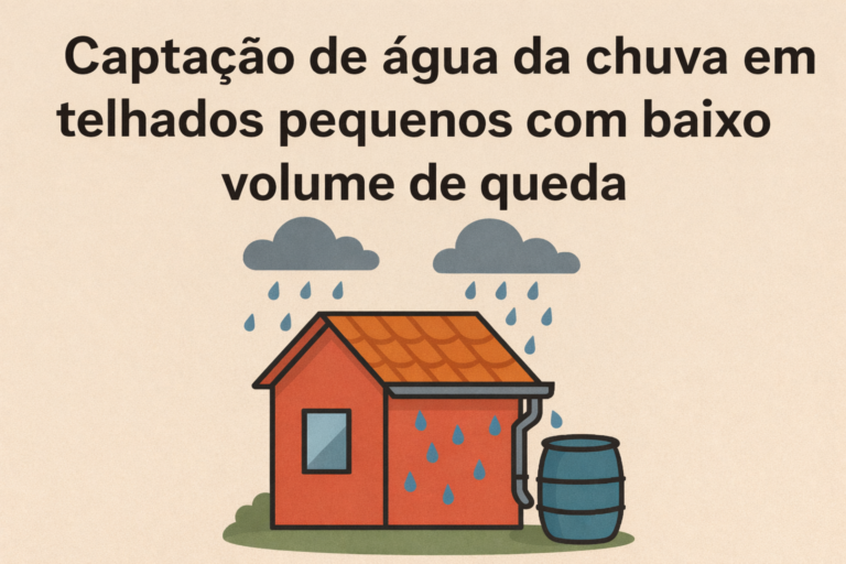 Captação de água da chuva em telhados pequenos com baixo volume de queda