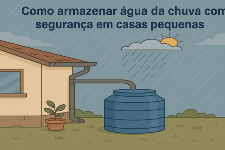 Como armazenar água da chuva com segurança em residências pequenas