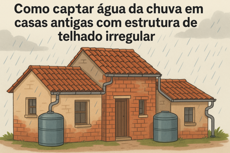 Como captar água da chuva em casas antigas com estrutura de telhado irregular