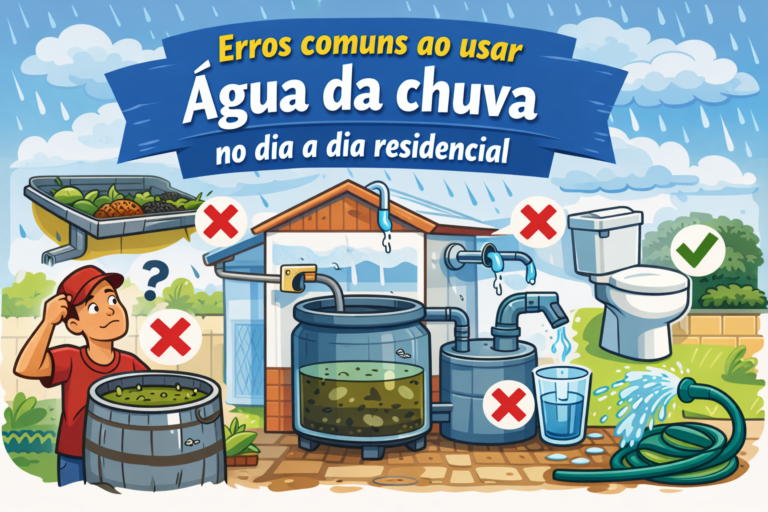 Erros comuns ao usar água da chuva no dia a dia residencial