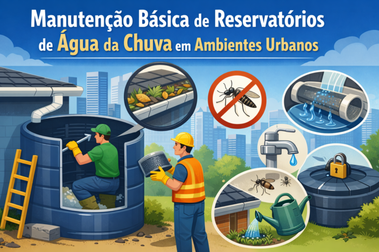 Manutenção básica de reservatórios de água da chuva em ambientes urbanos