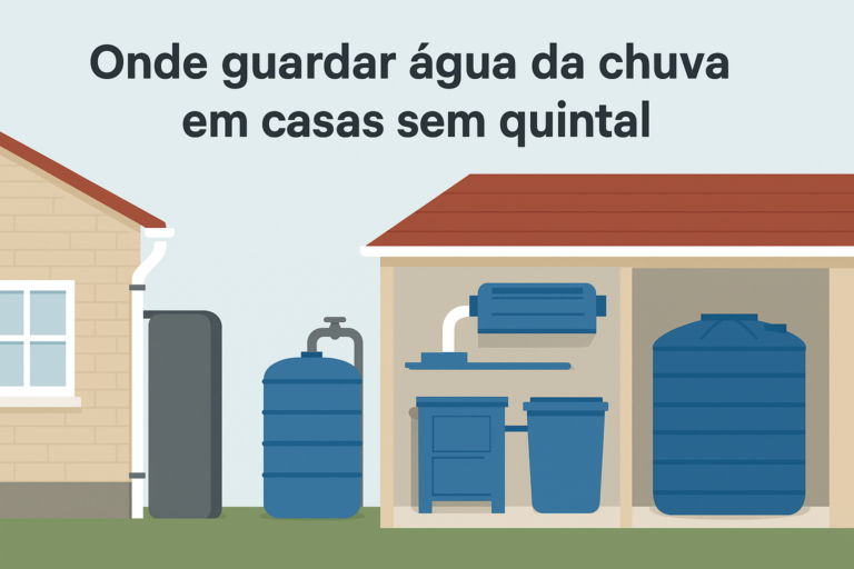Onde guardar água da chuva em casas sem quintal