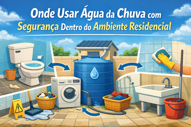 Onde usar água da chuva com segurança dentro do ambiente residencial