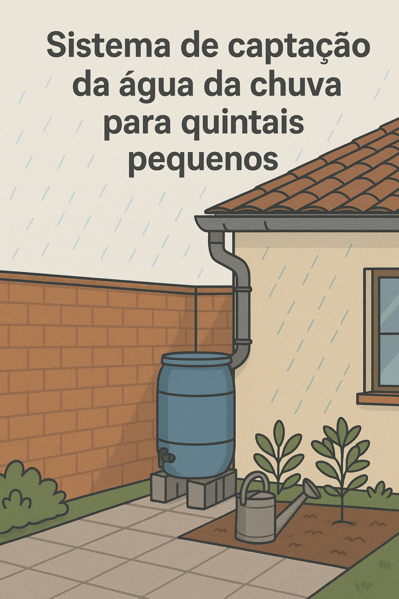 Sistema de captação de água da chuva para quintais pequenos