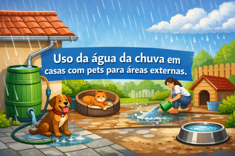 Uso da água da chuva em casas com pets para áreas externas