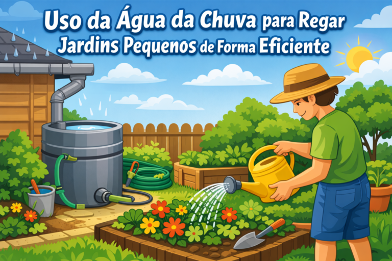 Uso da água da chuva para regar jardins pequenos de forma eficiente